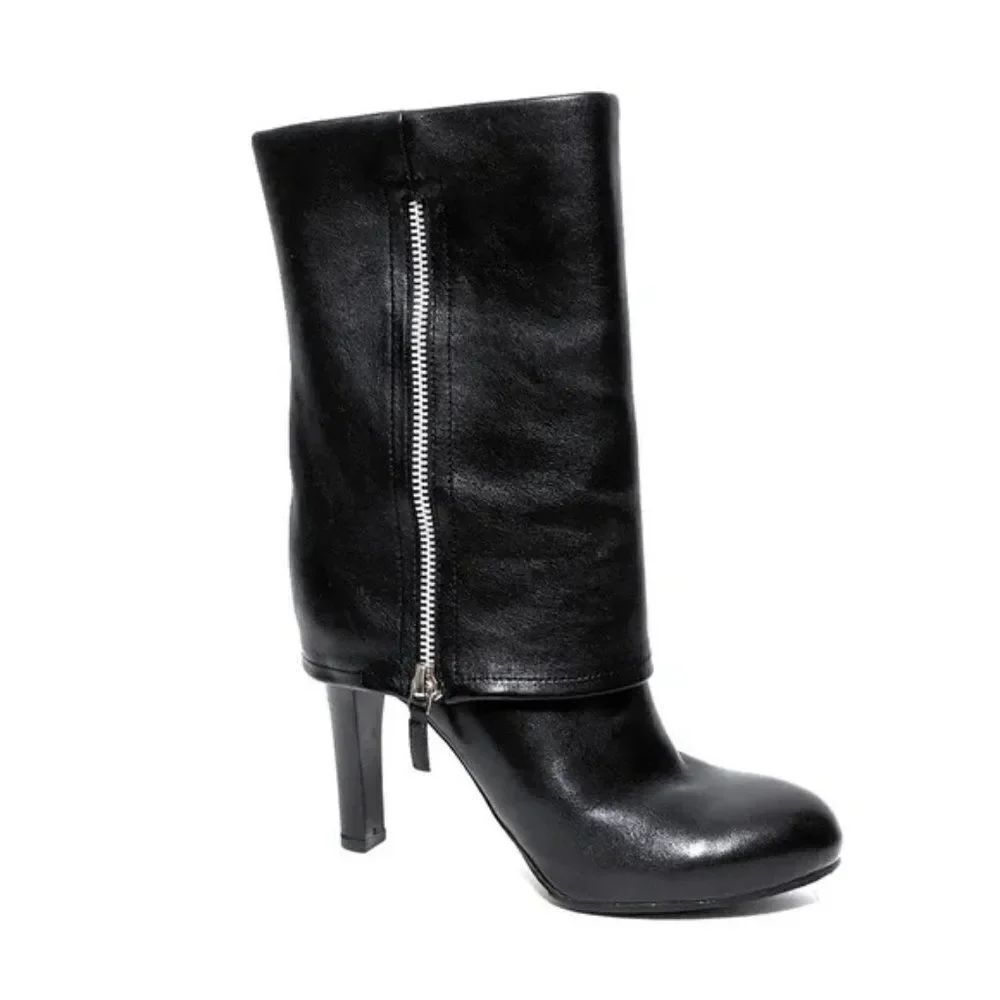 FRANCO SARTO A-Lady Foldover Leather Zip Boots 6.5